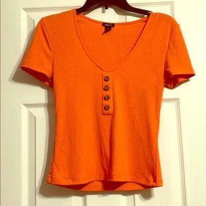 Rue21, orange ribbed top